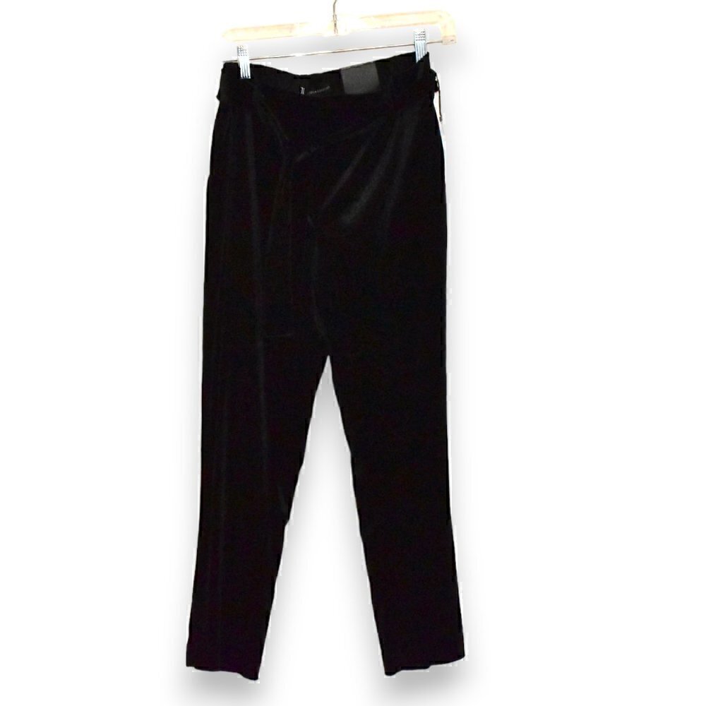 JL Jules & Leopold Pull On Slim Leg Black Velour Pants Size S